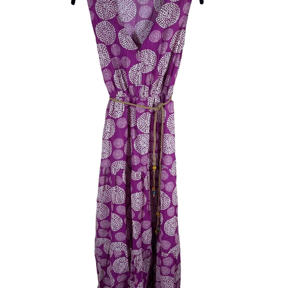 Italian Made Women's Purple and White Dress Size Medium